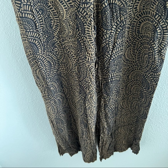 Sanctuary Brown Black Printed Elastic Pull On Smocked Waist Pants Small - Picture 5 of 9